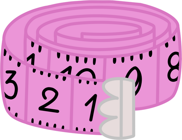 Handdrawn Pink Rolled Measuring Tape